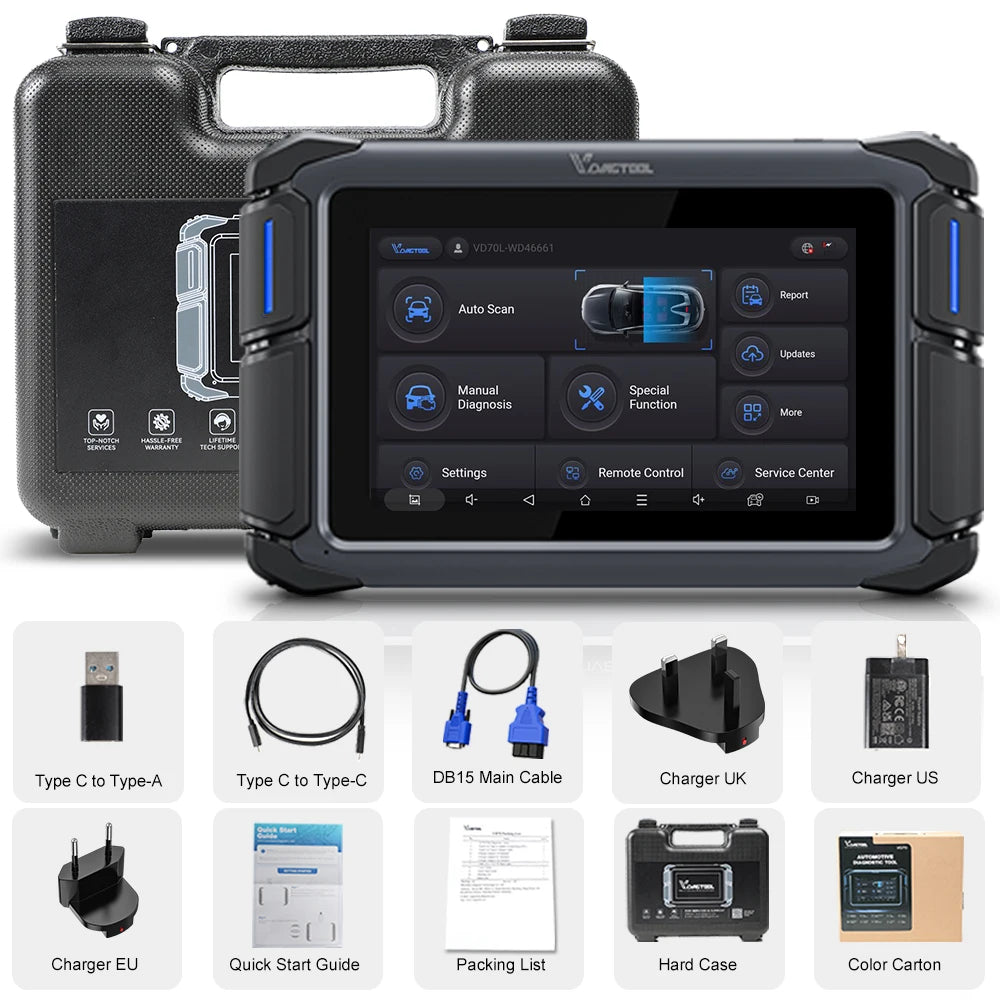 VDIAGTOOL VD70 Lite OBD2 Automotive Scanner Bi-Directional Car Diagnostic Key Tool Programmer with 31+Reset DOIP Free Updates