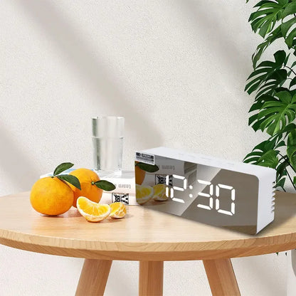 Digital Alarm Clock LED Electronic Desktop Clock with Temperature for Bedroom Home Office Teens Kids - Urbizia