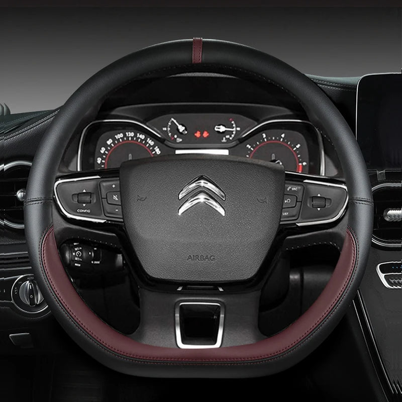 D Type Steering Wheel Cover For Citroen C3 II III 2009 - 2019 2020 C3 AIRCROSS 2017 2018 2019 2020 2021 Berlingo 3 C4 Picasso 2