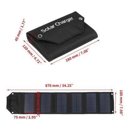 60W 80W 100W Foldable Solar Panel 5V USB Portable Folding Bag Battery Charger for Phone Outdoor Camping Waterproof Power Bank - Urbizia