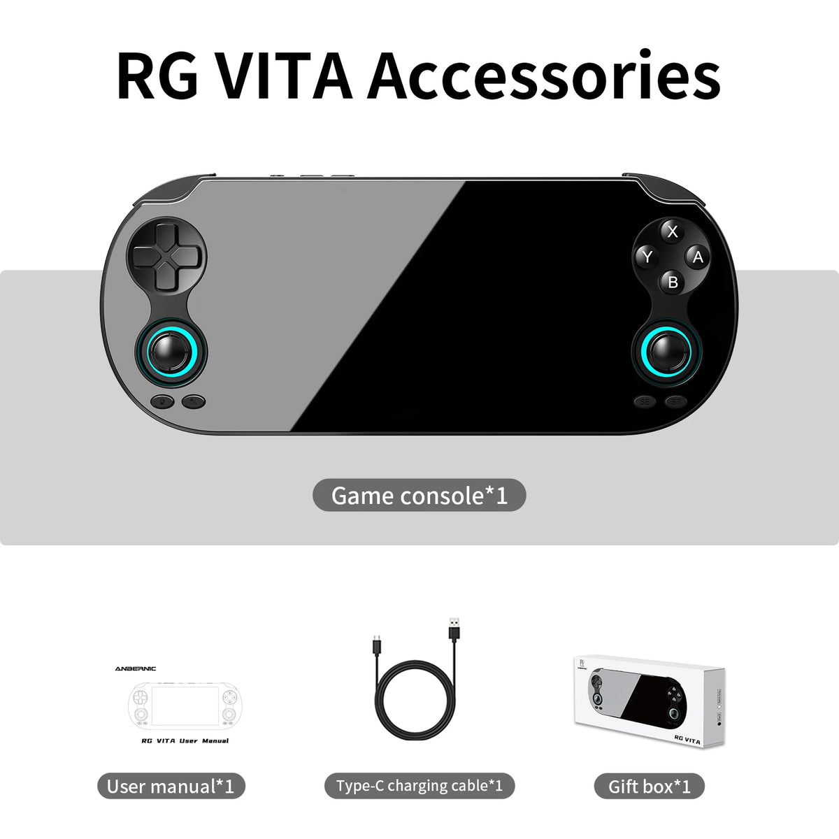 Anbernic RG VITA Retro Handheld Game Console 5.46-inch IPS Touch Screen Android 12 3GB+64GB AI Function 3D Hall Joystick 5000mAh