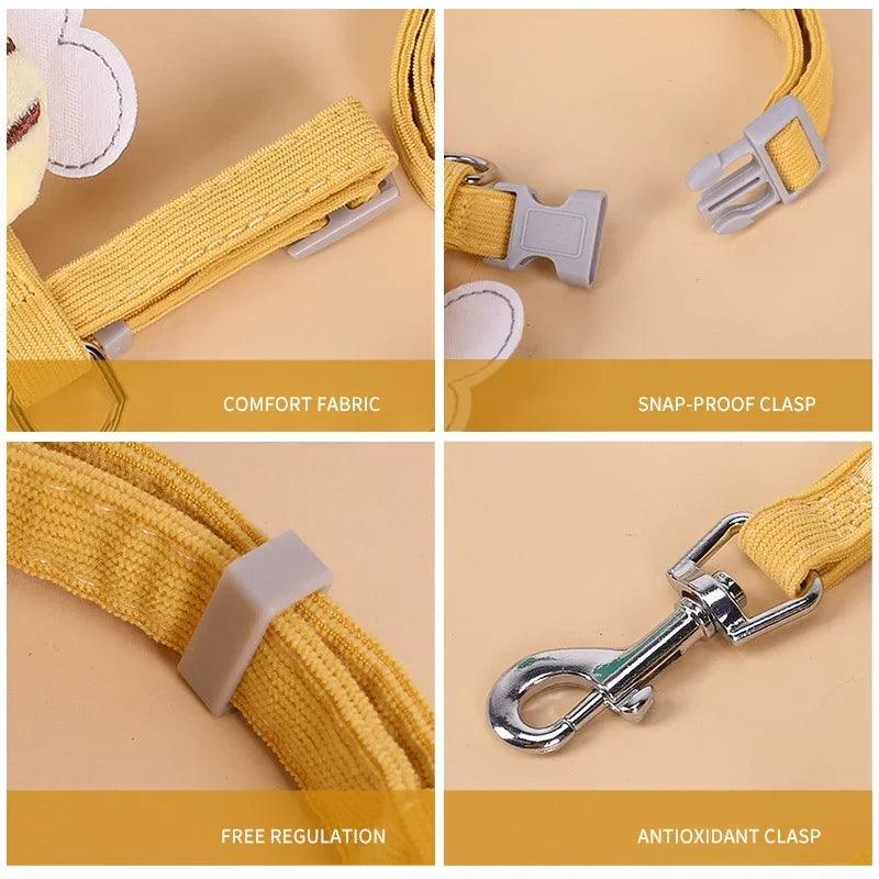 Cartoon Bee Cat Harness and Leash Set – Small & Medium Pets