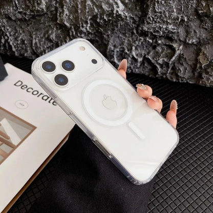 Transparent Original Magnetic Phone Case for iPhone 17 16 15 14 Plus 13 12 mini 11 Pro XS Max XR for Magsafe Acrylic Clear Cover