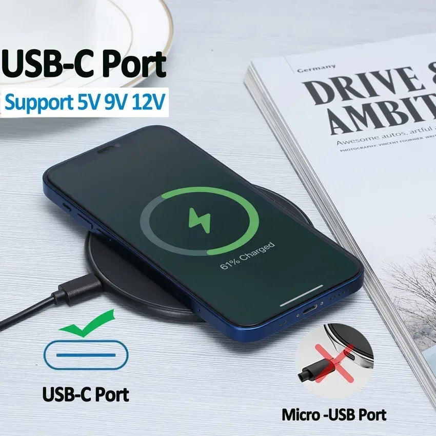 100W Fast Wireless Charger Pad – Qi Wireless Charging Station - Urbizia