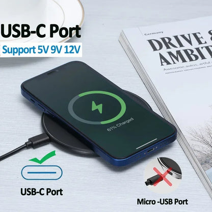100W Fast Wireless Charger Pad – Qi Wireless Charging Station - Urbizia