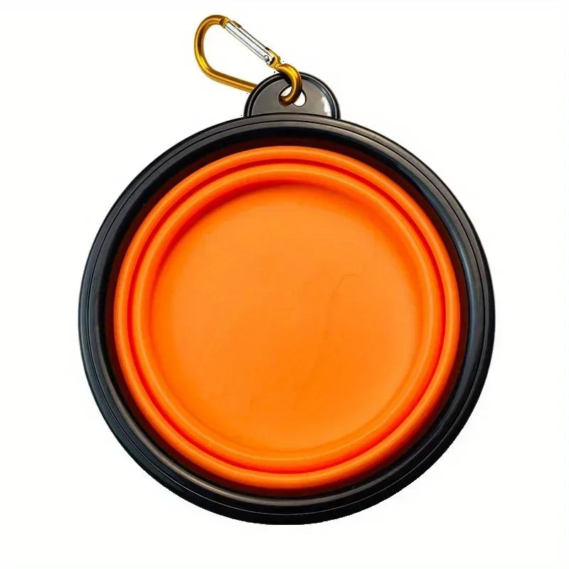 Dog Folding Bowl Portable Dog Travel Bowl Dog Food Water Bowl for Outdoor Walking Silicone Dog Food Water Bowl with Bowl Lip - Urbizia