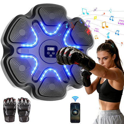 Music Boxing Machine for Adults and Kids, Smart Bluetooth Boxing Training Equipment with Gloves for Home,Office and Gym