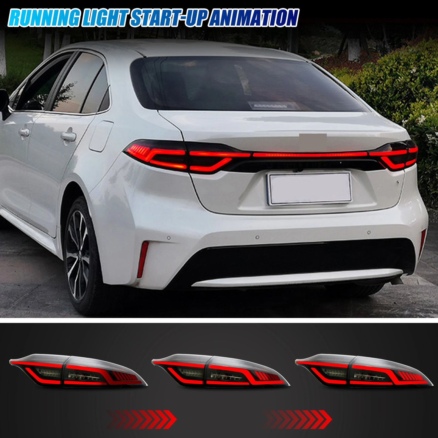 LED Tail Lights for Toyota Corolla Apex E210 2020-2027 Start-up Animation Sequential Turn Signal Black Trunk Rear Lamps Assembly