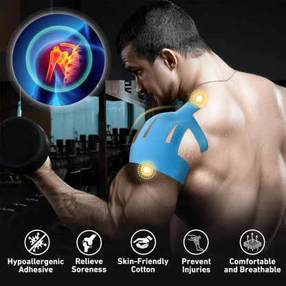 10 PCS Kinesiology Tape for Shoulder Precut,Shoulder Tape -Waterproof & Breathable, Enhance Elastic Sports Tape for Pain Support