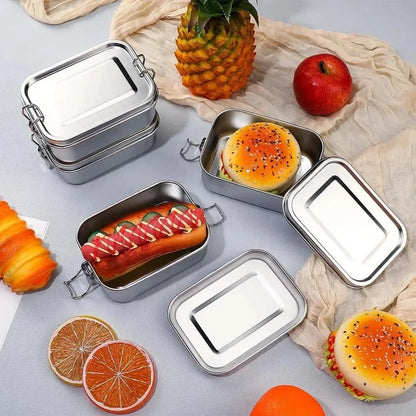 Stainless Steel Bento Lunch Box with Lockable Clips