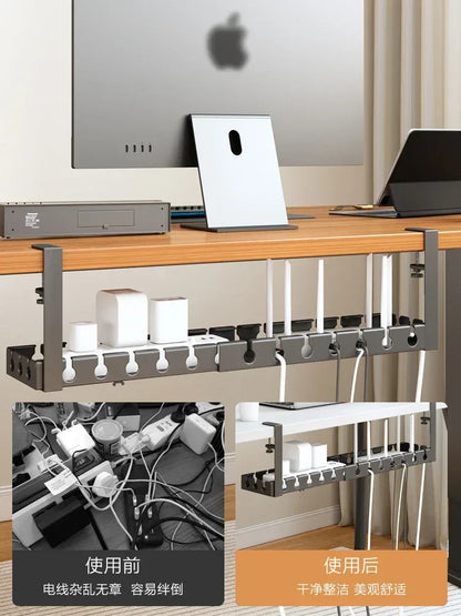 Under Desk Cable Management Tray,Extendable Sturdy Steel Under Desk Cord Hider Raceway,Power Strip Cord Holder Wire Management - Urbizia
