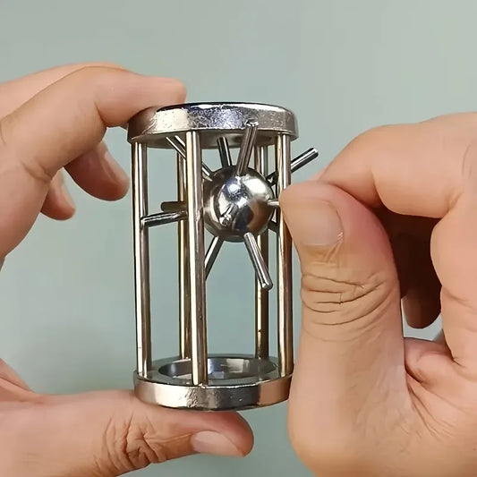 Stainless Steel Cage Challenge Puzzle Toy for Focus & Logic