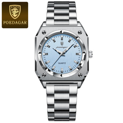 POEDAGAR Elegant Ladies Wristwatch Waterproof Stainless Steel Luminous Exquisite Woman Watch Quartz High Quality Women's Watches