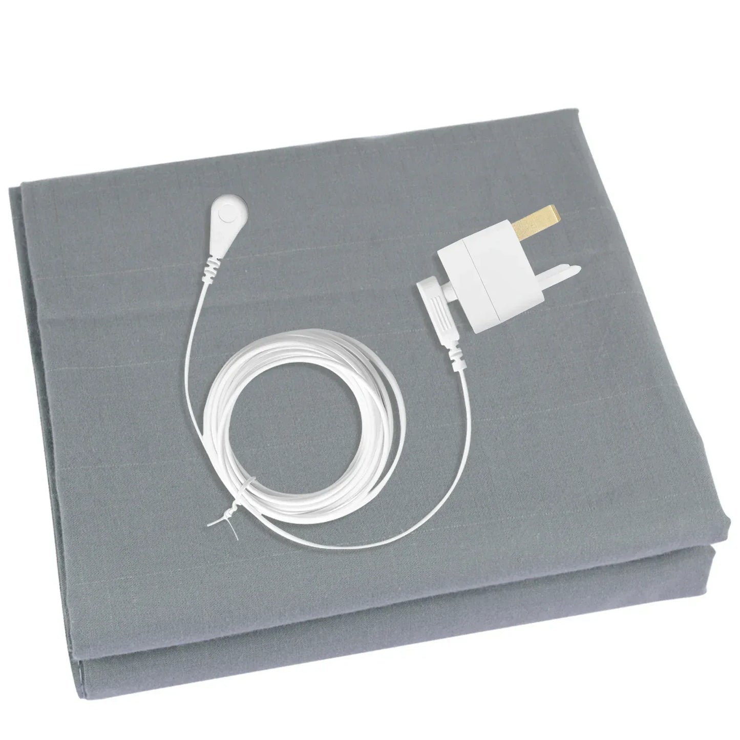10% Silver Fiber Grounding Sheet – Organic Cotton Flat Bedsheet with Grounding Cord - Urbizia