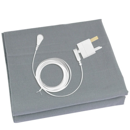 10% Silver Fiber Grounding Sheet – Organic Cotton Flat Bedsheet with Grounding Cord - Urbizia