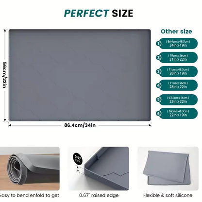 Silicone Multi-Size Sink Underpad, Kitchen Sink Underpad Drip Tray, Sink Protection Pad for Kitchen, Quick-Dry Splash Guard