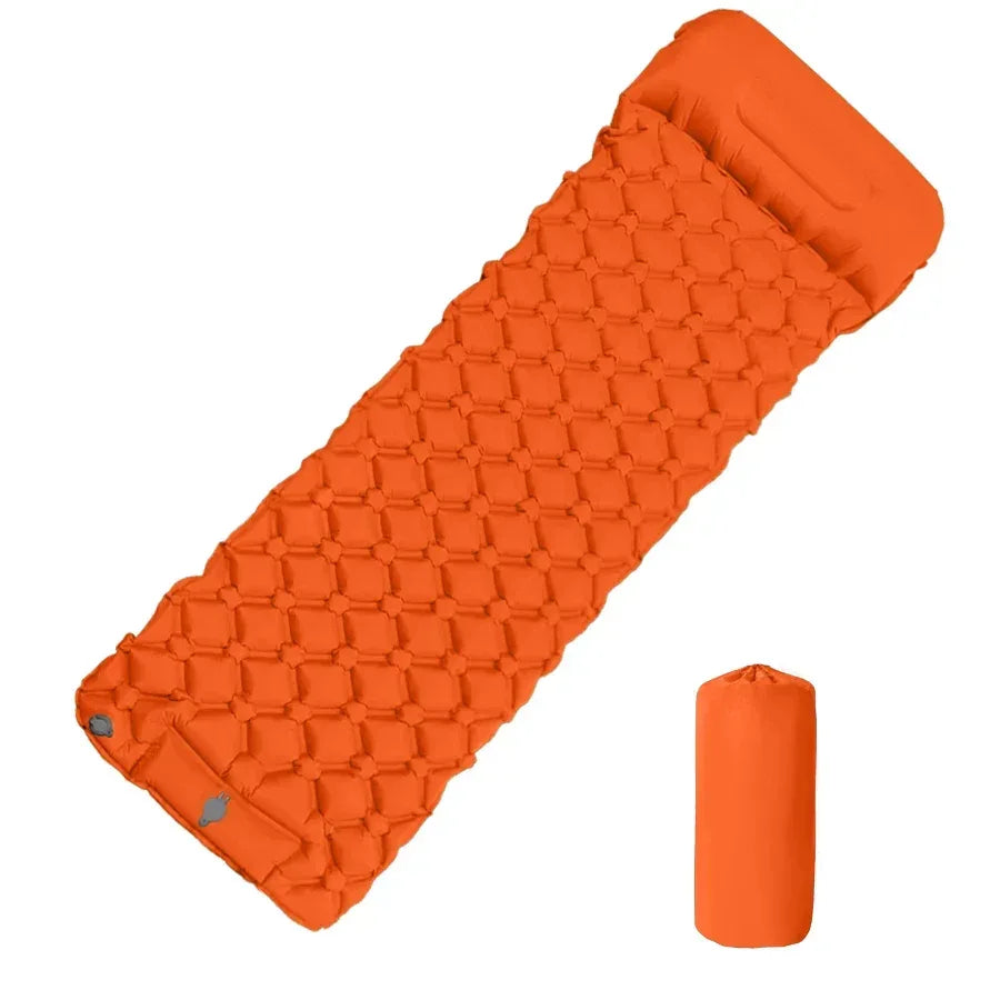 Ultralight Inflatable Camping Sleeping Pad With Built‑In Pump Pillow - Urbizia