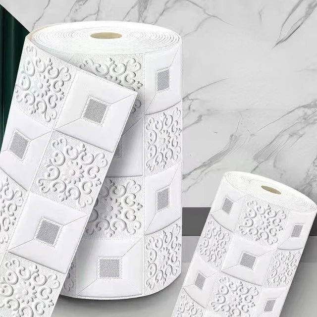 70cm*1/5/10m 3D Stereo Wall Stickers Self-adhesive Ceiling Decor Stickers Living Room Bedroom TV Background Waterproof Wallpaper