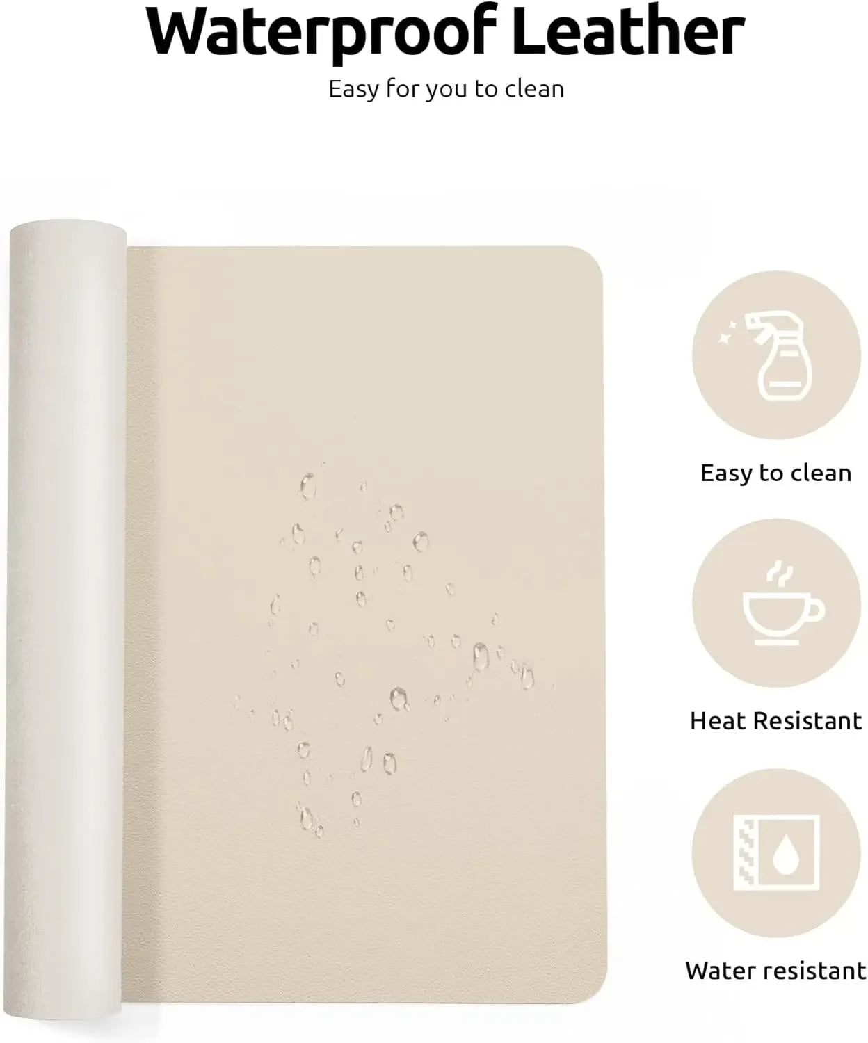 Large Mouse Pad,Office Desk Mat, Leather Desk Pad Protector, Non-Slip PU Leather Desk Blotter, Laptop Desk Pad - Urbizia