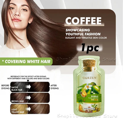 1/10 packs Pure Natural Herbal Hair Dye Shampoo 5 Minutes Change Hair Color Non-irritating Repair Gray White Hair Care Women Men