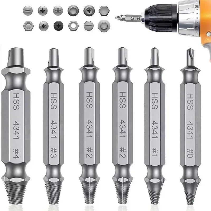 Damaged Screw Extractor Kit – 6-Piece HSS Removers - Urbizia