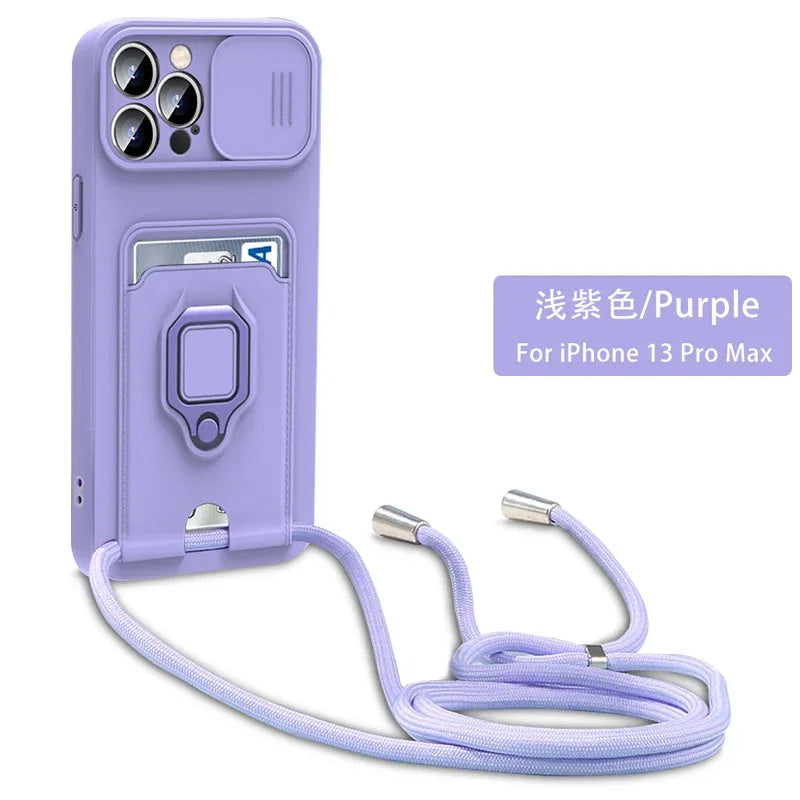 Crossbody Lanyard Ring Holder Case for Samsung Galaxy