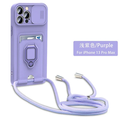 Crossbody Lanyard Ring Holder Case for Samsung Galaxy