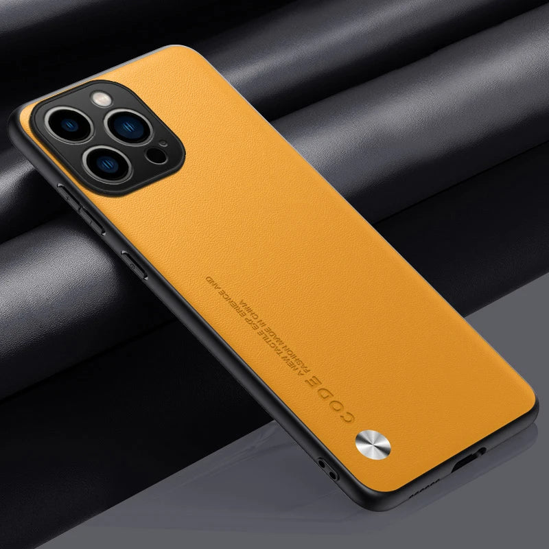 Luxury PU Leather Case For iPhone 17 Air 16 16E 15 14 Plus 13 12 Mini 11 Pro Max Cover Soft Silicone Protection Phone Case
