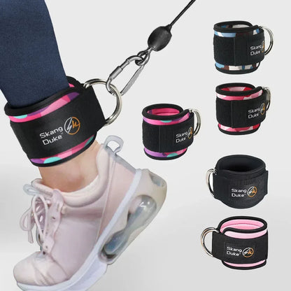 1pc Adjustable D-Ring Ankle Straps for Cable Machines - Comfortable Ankle Cuffs for Glute & Leg Muscle Strength Training in Gym - Urbizia