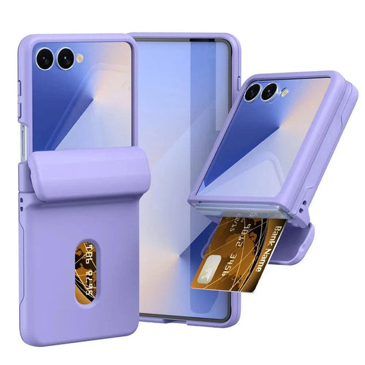 Wallet Case with Card Holder & Hinge Protection For Samsung Galaxy Z Flip 8 7 6 5 4 3 Flip7 Flip6 Flip5 Flip4 Flip8 Phone Cover