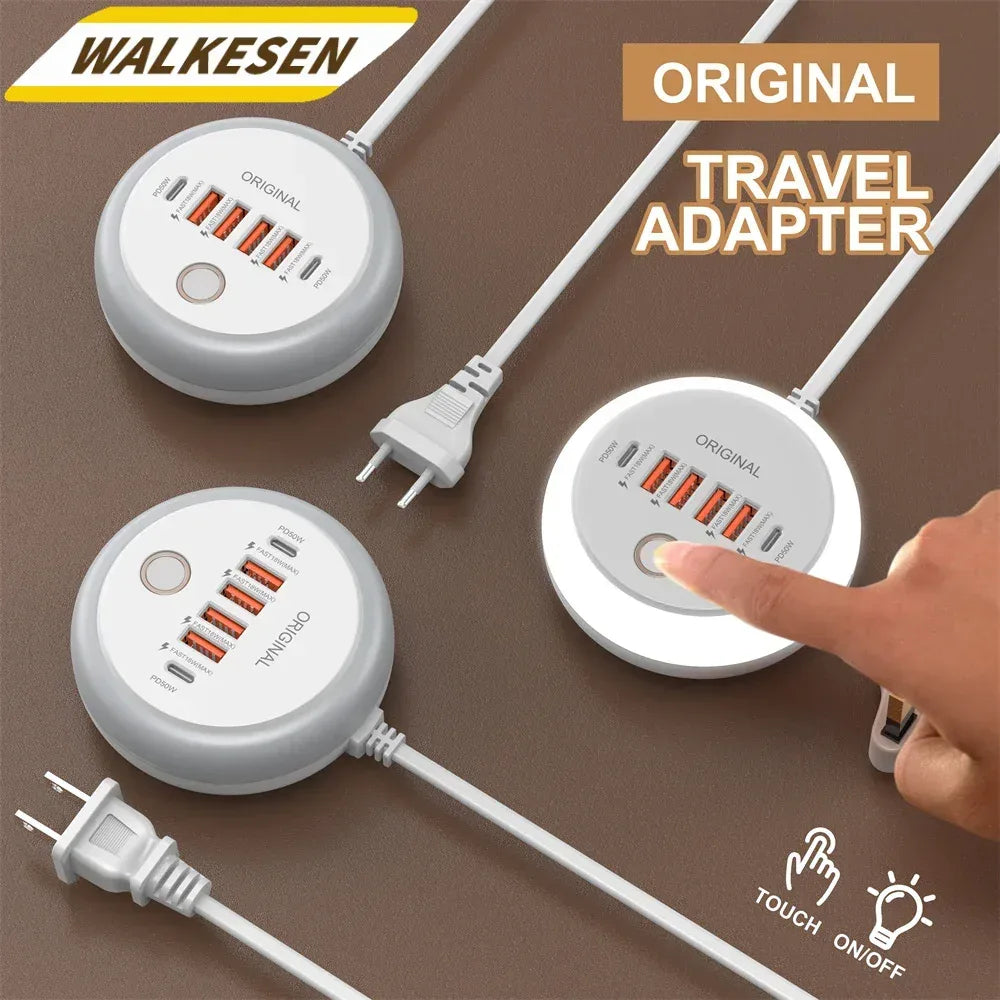50W USB Charger Multi Ports Power Strip Socket Fast Charging Travel Charger For iPhone Samsung Xiaomi Quick Charge Phone Adapter - Urbizia