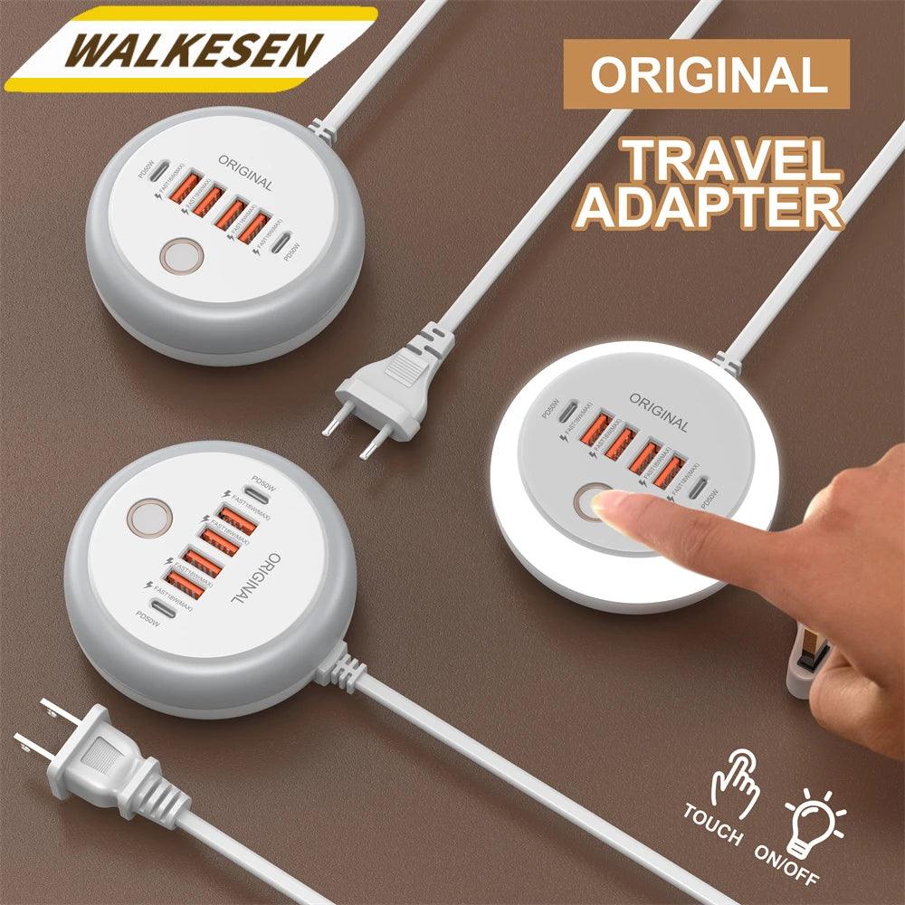 50W USB Charger Multi Ports Power Strip Socket Fast Charging Travel Charger For iPhone Samsung Xiaomi Quick Charge Phone Adapter