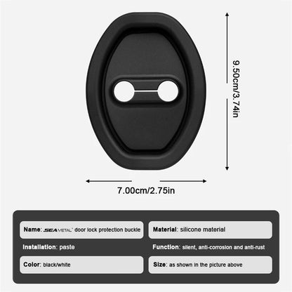 SEAMETAL 4pcs Silicone Car Door Lock Buckle Protection Cover Elastic Anti-Collision Shock Absorbing Pad Mute Buffering Cushion