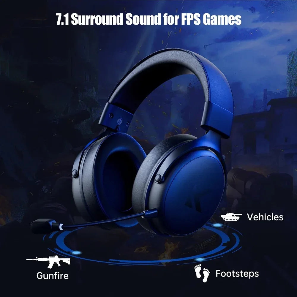 MCHOSE V9 pro E-Sports Headset with Microphone Tri-Mode Gaming USB Wireless 7.1 Channel Surround Sound Portable Audio Headphones - Urbizia