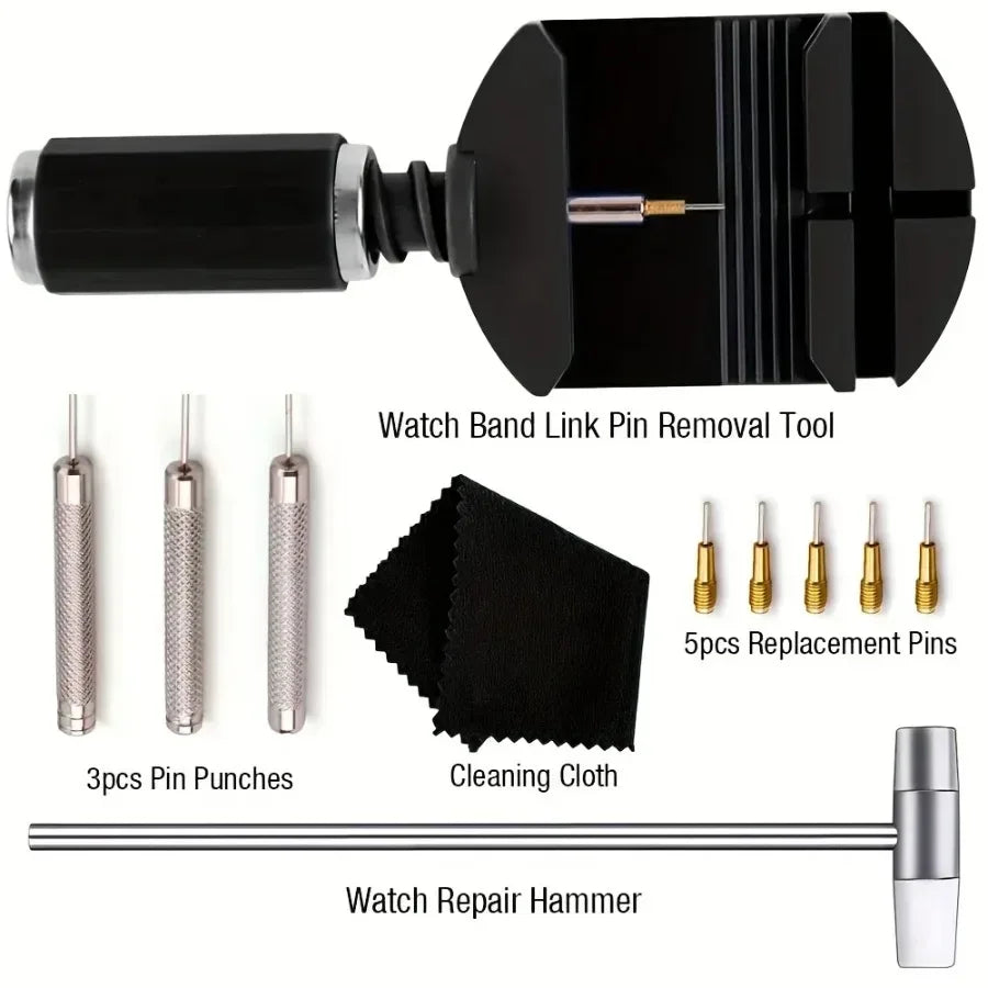 Watch Link Removal Tool Kit, Watch Band Tool Strap Chain Pin Remover Repair Tool Kit For Watch Band Strap Adjustment, Watc - Urbizia