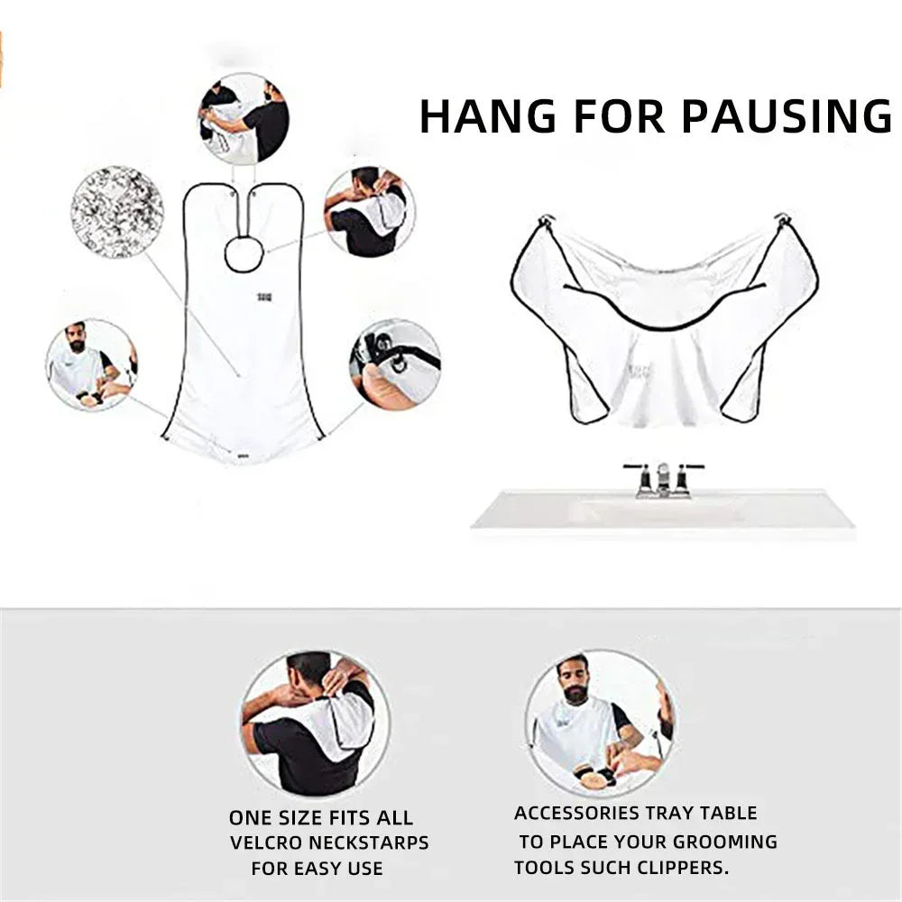 Beard Shaving Apron – Hair Catcher Cape for Mess-Free Grooming - Urbizia
