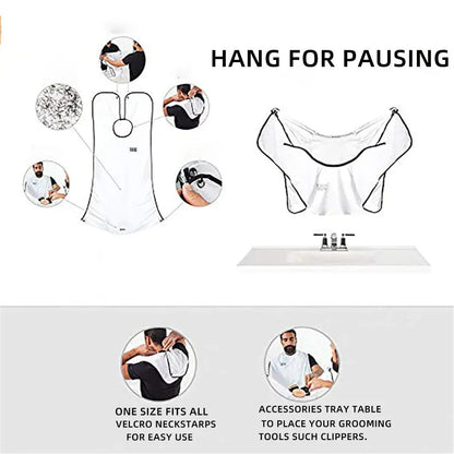 Beard Shaving Apron – Hair Catcher Cape for Mess-Free Grooming - Urbizia