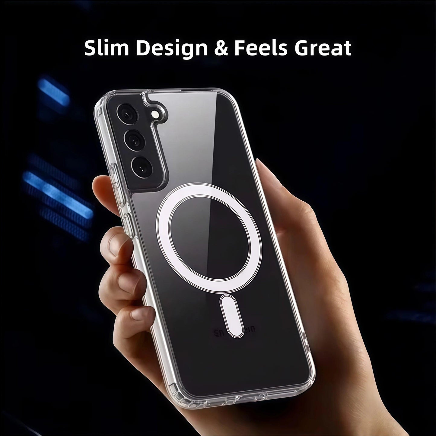 Transparent Magnetic Armor Case for Samsung Galaxy