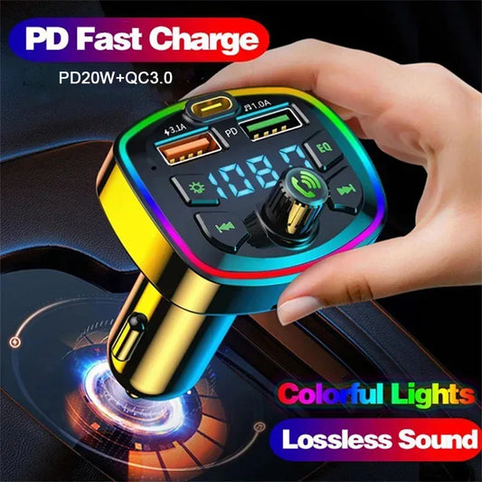 Car Bluetooth 5.0 FM Transmitter with Dual USB Charger - Urbizia
