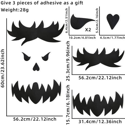 Halloween Door & Window Stickers – Skeleton Hand, Pumpkin, Ghost & Witch Hat DIY Decorations