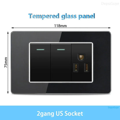 American Thai Standard USB Type-C 20W Fast Charging Power Outlet,Mexico with Smart usb c 3A Socket Wall Electric Light Switch - Urbizia