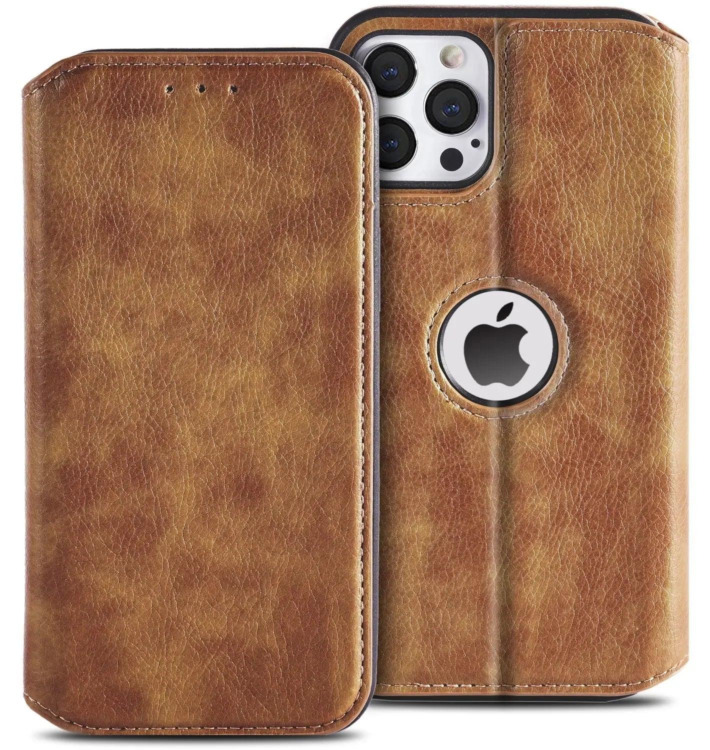 iPhone RFID Blocking Leather Wallet Case – Magnetic Flip