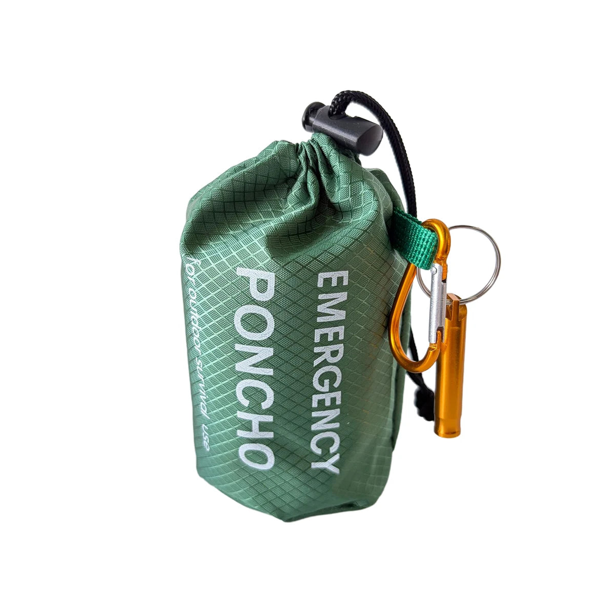 Emergency Rain Poncho Kit Waterproof Hooded Raincoat Portable Rain Cover With Pouch Whistle Carabiner For Camping Hiking