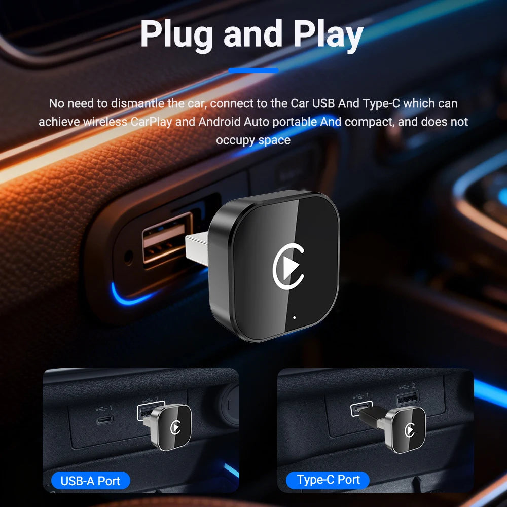 XUDA Carplay Android Auto Wireless Adapter Smart AI Box Car OEM Wired Android Auto To Wireless USB Dongle for Toyota Volvo