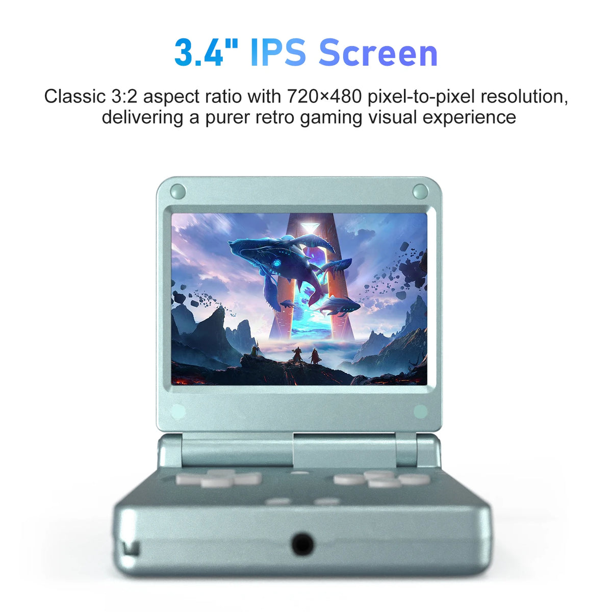 Anbernic RGSP 3.4'' IPS Screen Flip Handheld Console Linux System HDMI-compatible TV Output Clamshell Game Player 3300 mAh RG SP