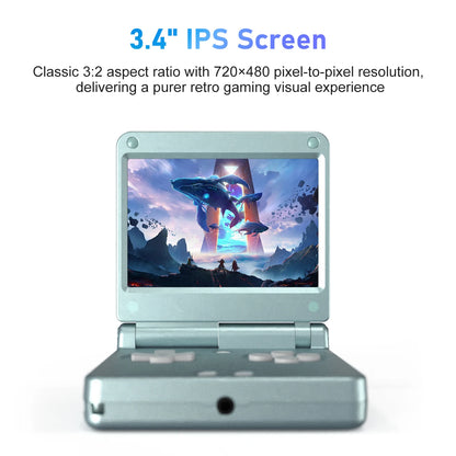 Anbernic RGSP 3.4'' IPS Screen Flip Handheld Console Linux System HDMI-compatible TV Output Clamshell Game Player 3300 mAh RG SP