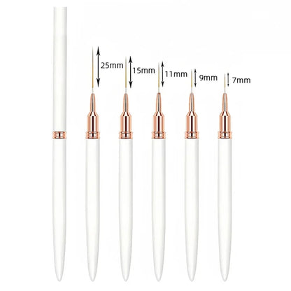 Nail Brush Pen 5pcs/set Nail Art Liner Brushes Set Elongated Striping Drawing Professional