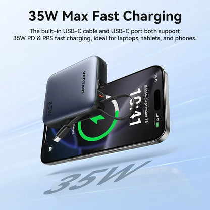 35W Mini Power Bank 10000mAh PD Fast Charging Portable