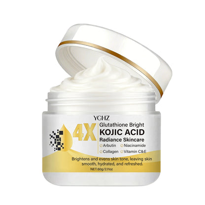 Kojic Acid Face Cream, Evens Out Skin Tone, Eliminates Dark Spots and Dullness - Non-Greasy, Suitable for Both Men and Women - Whitening and Moisturizing Cream, for Day and Night Use - 60g
