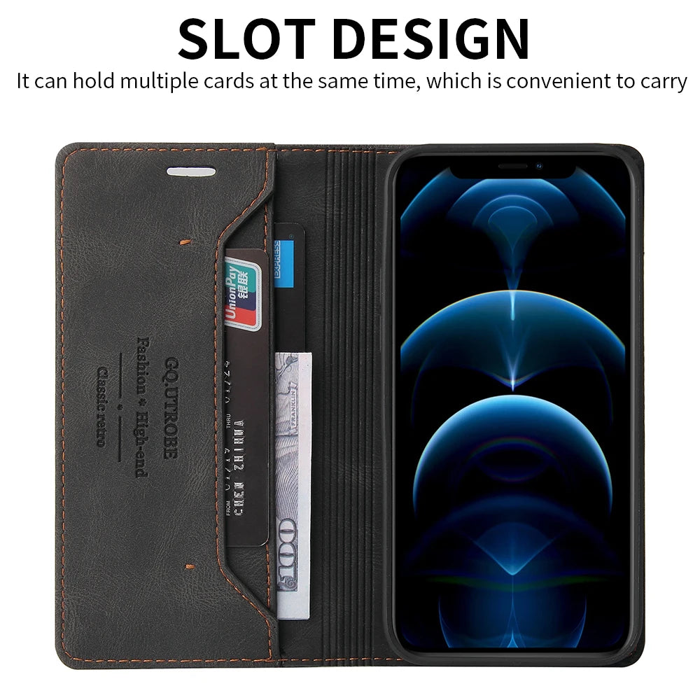 Luxury Wallet Card Slot RFID Blocking Magnetic Flip Leather Case For Samsung Galaxy S26 Ultra S26 Plus S26 Cover Shell